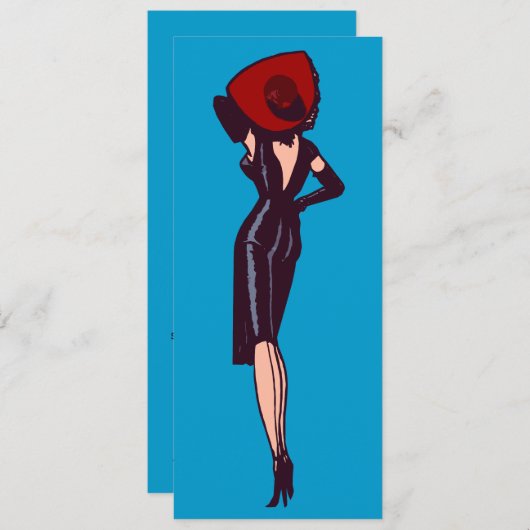 ヴィンテージゴージャスグラマーガールレトロピンナップ 招待状 (正面/裏面)