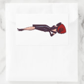 ヴィンテージゴージャスグラマーガールレトロピンナップ 長方形シール (バッグ)