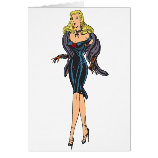 ヴィンテージゴージャスグラモールガールレトロブロンドピンナップ (正面)