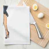 ヴィンテージゴージャスグラモールガールレトロブロンドピンナップ キッチンタオル (四つ折り)