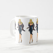 ヴィンテージゴージャスグラモールガールレトロブロンドピンナップ コーヒーマグカップ (正面左)