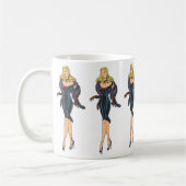 ヴィンテージゴージャスグラモールガールレトロブロンドピンナップ コーヒーマグカップ (左)