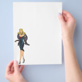 ヴィンテージゴージャスグラモールガールレトロブロンドピンナップ チラシ (手)