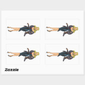 ヴィンテージゴージャスグラモールガールレトロブロンドピンナップ 長方形シール (シート)