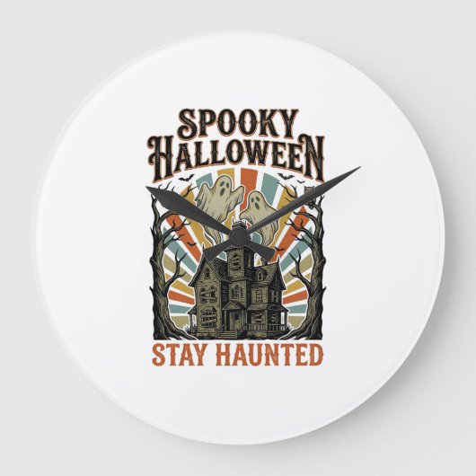 ヴィンテージゴーストPのハロウィンTシャツ ラージ壁時計 (正面)