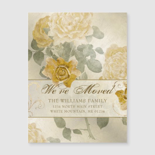 ヴィンテージゴールデンイエローローズフローラ移動 (正面)