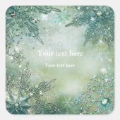 ヴィンテージゴールデンウィンタースノーフレークスシール スクエアシール (正面)