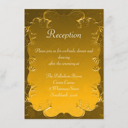 ヴィンテージゴールデンエレガンスウェディングレセプション エンクロージャーカード (正面)