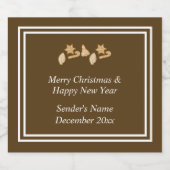 ヴィンテージゴールデンクラシッククリスマスホリデータイムレス リキュールボトルラベル (シングルラベル)