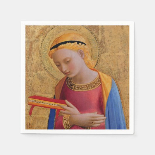 ヴィンテージゴールデンクリスチャン聖姿 スタンダードカクテルナプキン (正面)