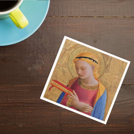 ヴィンテージゴールデンクリスチャン聖姿 スタンダードカクテルナプキン
