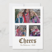 ヴィンテージゴールデンクリスマスシート音楽家族の写真 シーズンカード (正面)