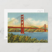 ヴィンテージゴールデンゲートブリッジサンフランシスコ ポストカード (正面/裏面)