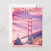 ヴィンテージゴールデンゲートブリッジ旅行はがき ポストカード (正面/裏面)