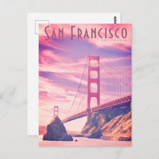 ヴィンテージゴールデンゲートブリッジ旅行はがき ポストカード (正面/裏面)