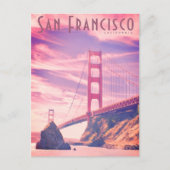 ヴィンテージゴールデンゲートブリッジ旅行はがき ポストカード (正面)