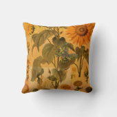 ヴィンテージゴールデンサンフラワーコラージュ クッション (裏面)