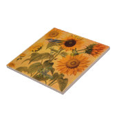 ヴィンテージゴールデンサンフラワーコラージュ タイル (側面)