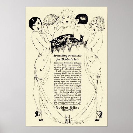 ヴィンテージゴールデンシャンプー広告 ポスター (正面)