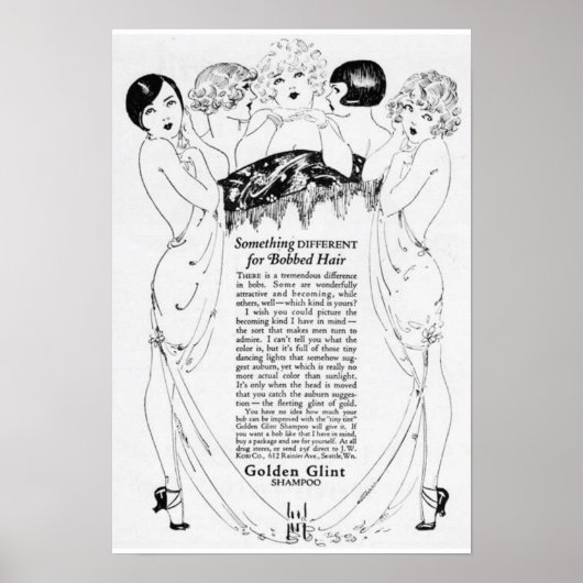 ヴィンテージゴールデンシャンプー広告 ポスター (正面)