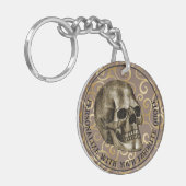 ヴィンテージゴールデンダマスクカッコいいスカルゴシックハロウィーン キーホルダー (正面左)