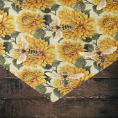 ヴィンテージゴールデンダリアとミツバチの花のパターン 薄葉紙