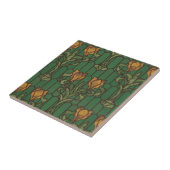 ヴィンテージゴールデンチューリップアールヌーボーフローラルパターン タイル (側面)