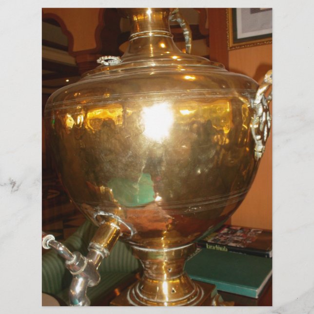 ヴィンテージゴールデンティーポットウォールアート&プリント (正面)