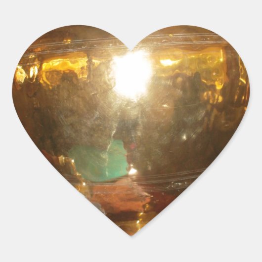 ヴィンテージゴールデンティーポットウォールアート&プリント ハートシール (正面)