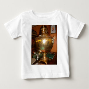 ヴィンテージゴールデンティーポットウォールアート&プリント ベビーTシャツ