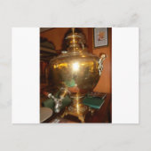 ヴィンテージゴールデンティーポットウォールアート&プリント ポストカード (正面)