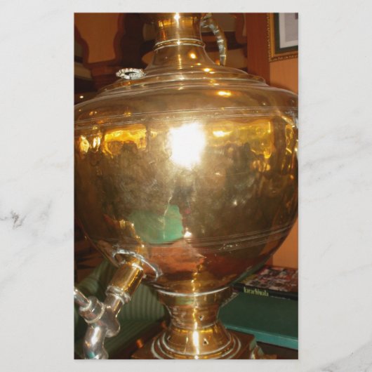 ヴィンテージゴールデンティーポットウォールアート&プリント 便箋 (正面)