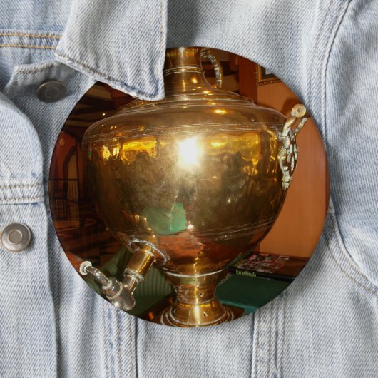 ヴィンテージゴールデンティーポットウォールアート&プリント 缶バッジ (インサイチュ)