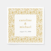 ヴィンテージゴールデンディジー結婚フローラズカクテル スタンダードカクテルナプキン (正面)