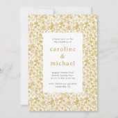 ヴィンテージゴールデンディティ結婚ーフローラ 招待状 (正面)