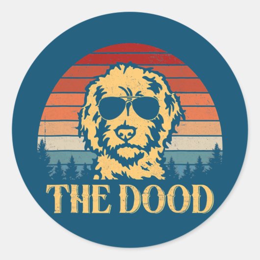 ヴィンテージゴールデンドルザドギフトパパママ子供 ラウンドシール (正面)