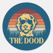 ヴィンテージゴールデンドルザドギフトパパママ子供 ラウンドシール (正面)