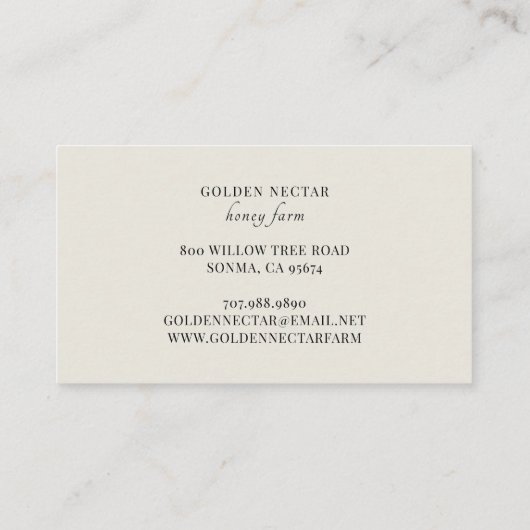 ヴィンテージゴールデンビーロゴハネビーキーパー 名刺 (裏面)