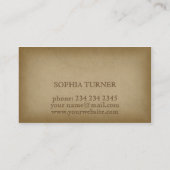 ヴィンテージゴールデンフレームオールド紙カスタムモノグラム 名刺 (裏面)