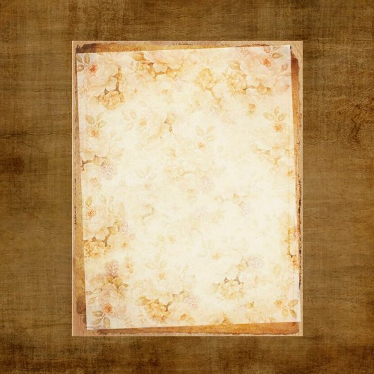 ヴィンテージゴールデンフローラスクラップブック紙