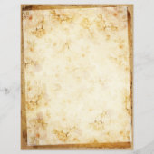 ヴィンテージゴールデンフローラスクラップブック紙 (正面)