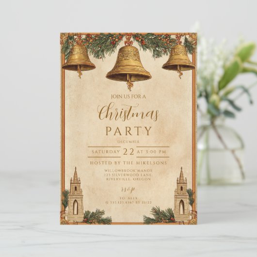 ヴィンテージゴールデンベルズクリスマス 招待状 (スタンド正面)