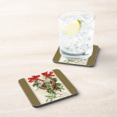 ヴィンテージゴールデンホースシューウィッシュボーンブロンズのクリスマス コースター (右側)