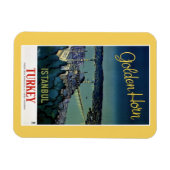 ヴィンテージゴールデンホーンイスタンブールトルコ旅行 マグネット (横)