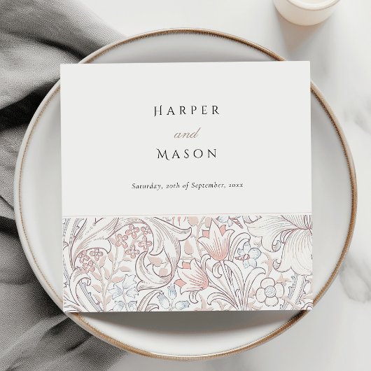 ヴィンテージゴールデンリリーウィリアム結婚モリス スタンダードカクテルナプキン