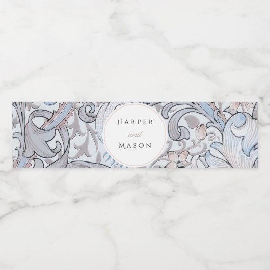 ヴィンテージゴールデンリリーウィリアム結婚モリス ペットボトルラベル (シングルラベル)