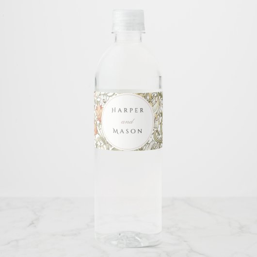 ヴィンテージゴールデンリリーウィリアム結婚モリス ペットボトルラベル (正面)