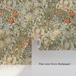 ヴィンテージゴールデンリリーウイリアムモリス 壁紙