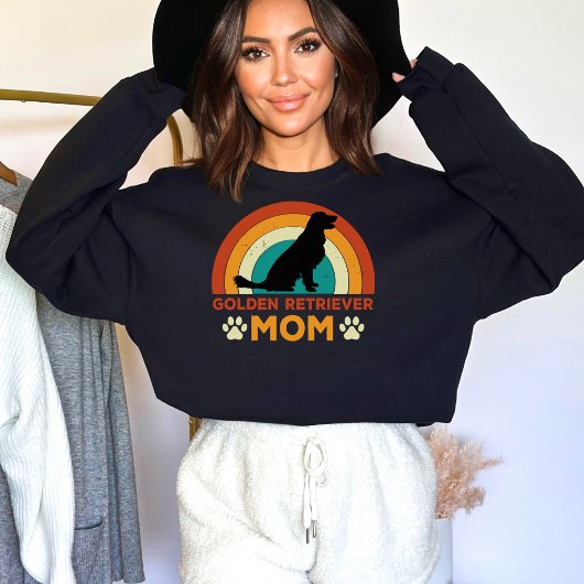 ヴィンテージゴールデンレトリエバードッグマムサンセット スウェットシャツ
