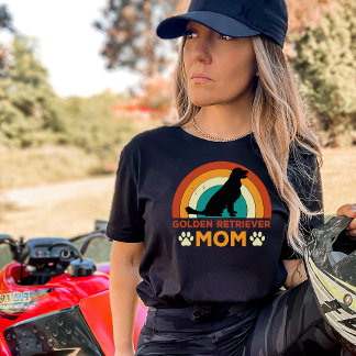 ヴィンテージゴールデンレトリエバードッグマムサンセット Tシャツ
